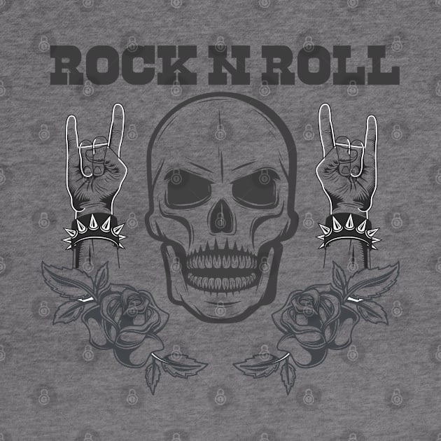 ROCK N ROLL SKULL by nurkaymazdesing